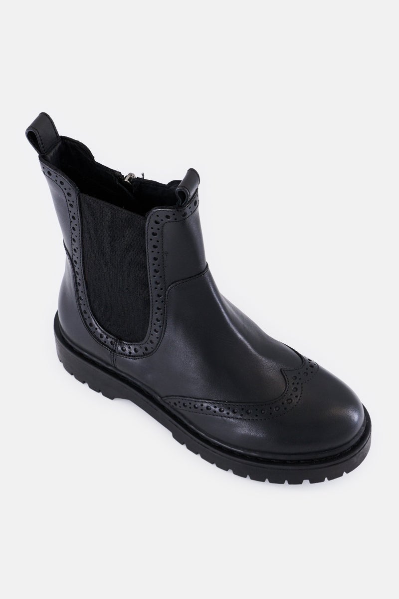 GEOX Women D Bleyze Zipper Closure Ankle Boots, Black - Image 1